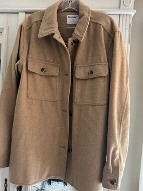 OLD NAVY light caramel tan shacket. Size Large